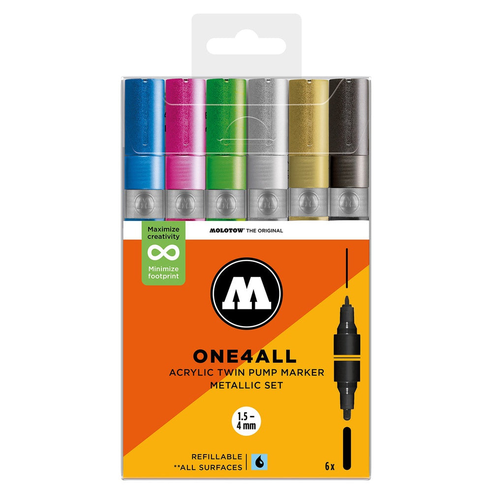 Molotow - Markers - One4All - Twin - Metallic Set