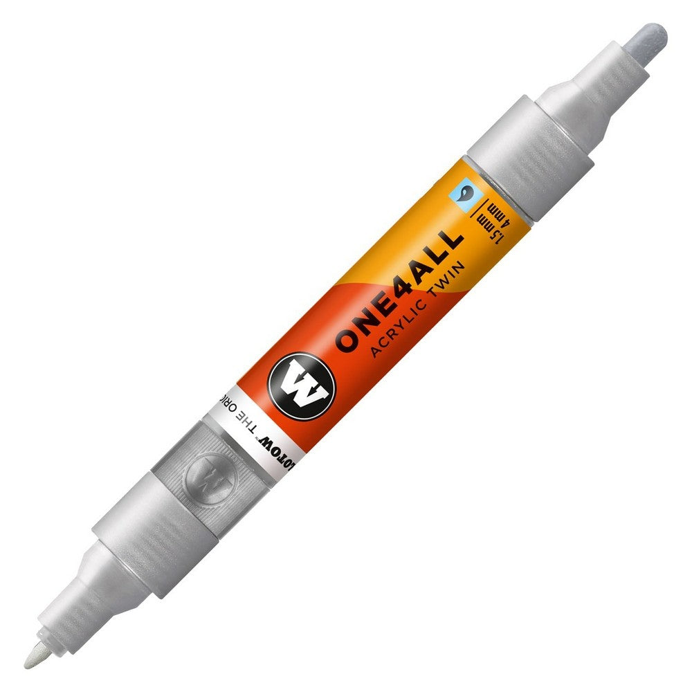 Molotow - Markers - One4All - Twin - #227 Metallic Silver 1.5 and 4mm