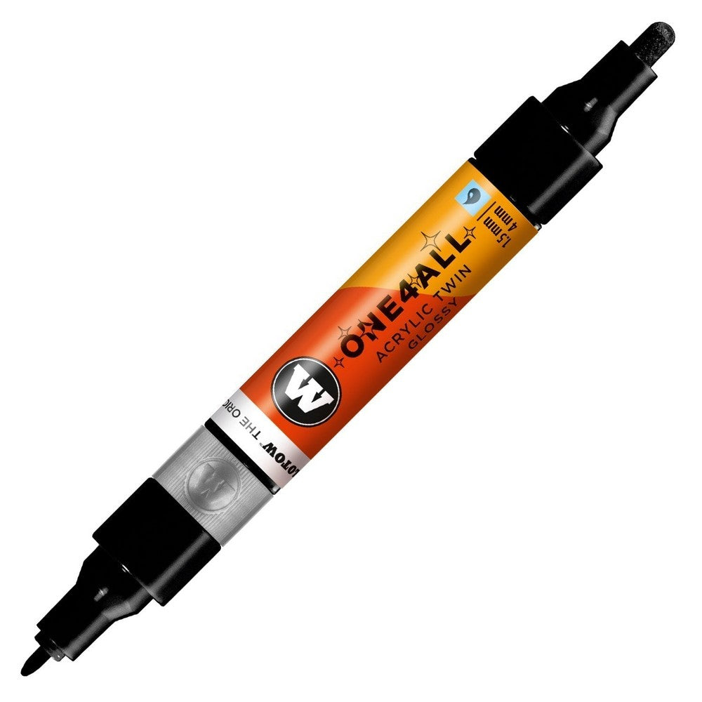Molotow - Markers - One4All - Twin - #252 Black Glossy 1.5 and 4mm