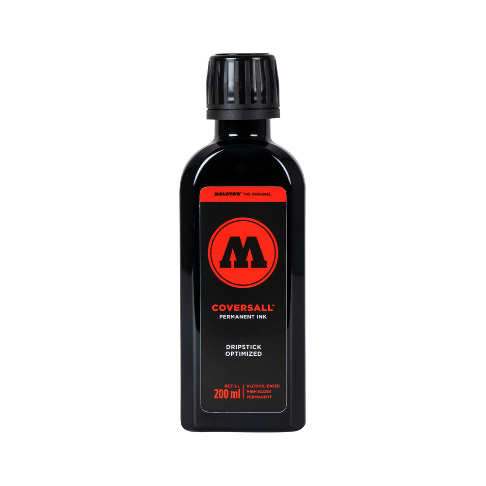 Molotow - Equipment - Coversall Black Refill Ink Dripstick Optimized 200ml