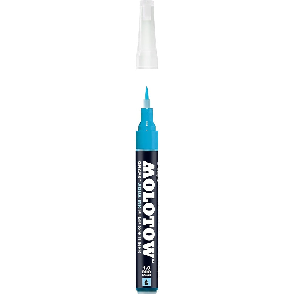 Molotow - Markers - Aqua - Pump - Softliner - #012 Cyan 1mm
