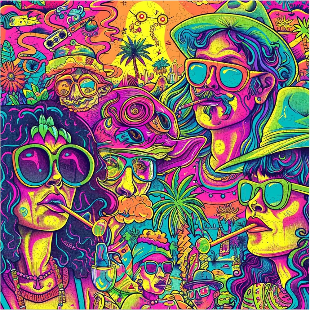 Puzzle - Trippy Puzzles - 300 Pce Wood Jigsaw Groovy Gathering