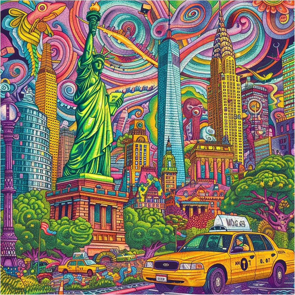 Puzzle - Trippy Puzzles - 300 Pce Wood Jigsaw Mystical Manhattan