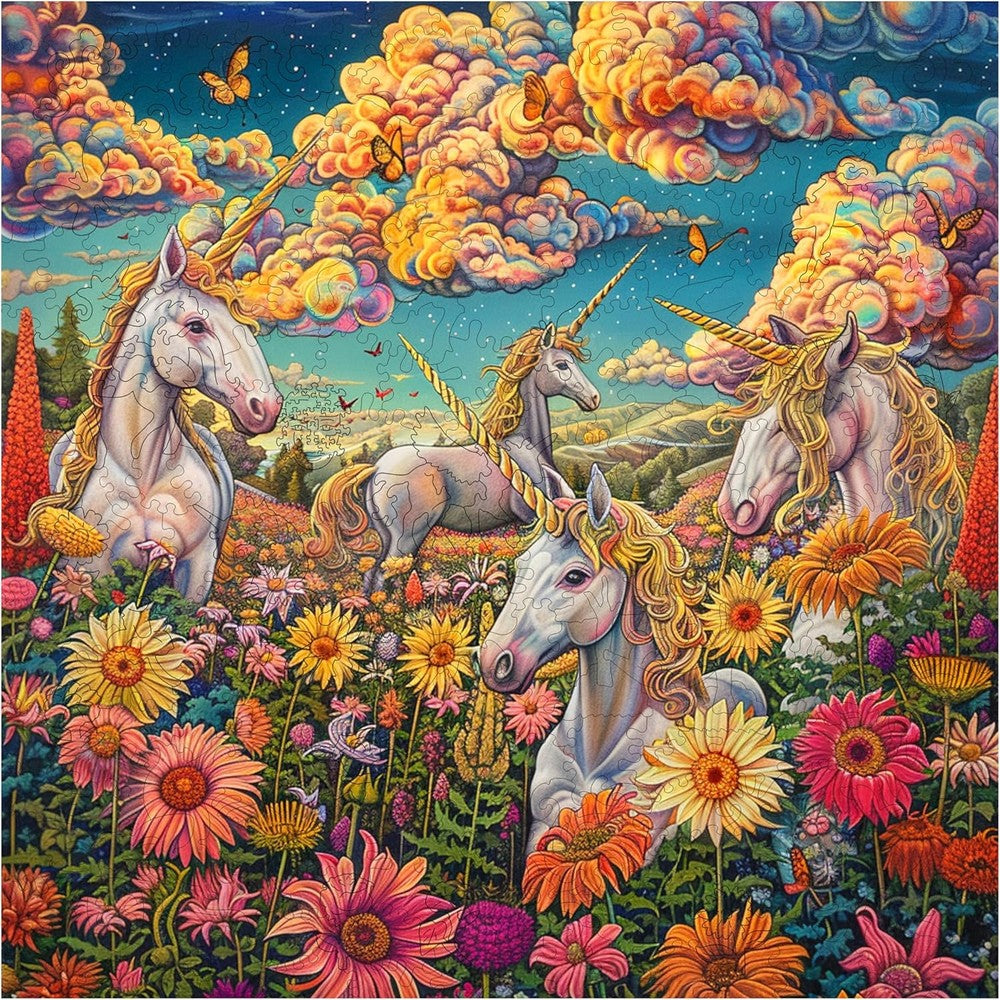 Puzzle - Trippy Puzzles - 300 Pce Wood Jigsaw Unicorn Utopia