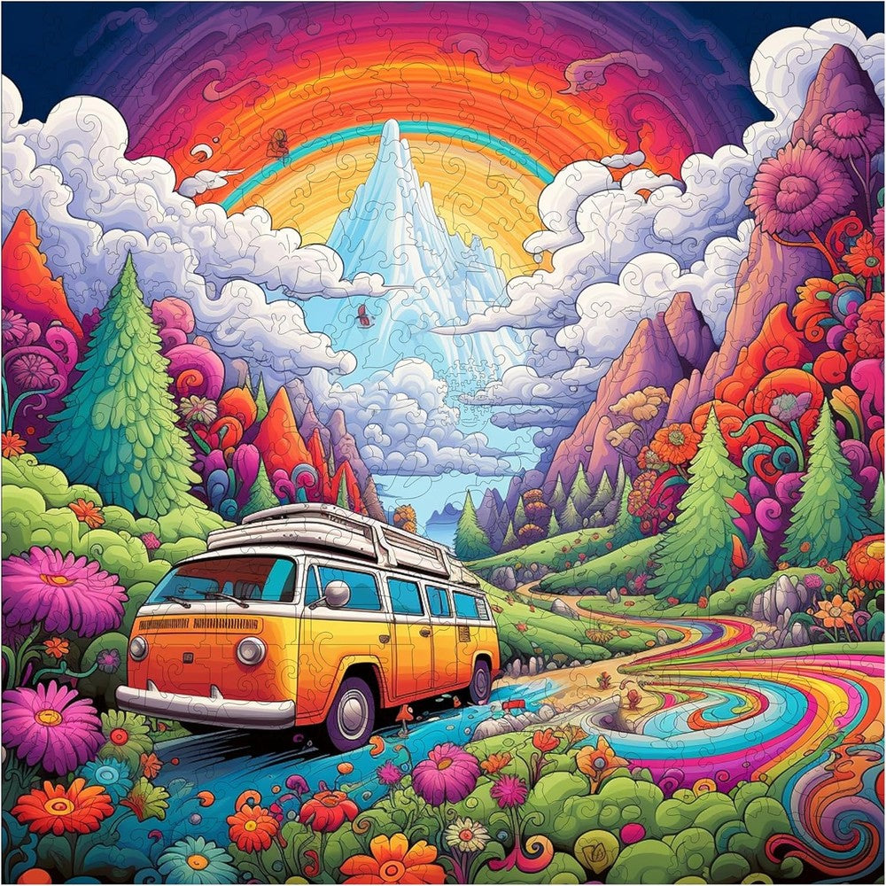 Puzzle - Trippy Puzzles - 300 Pce Wood Jigsaw Happy Highway