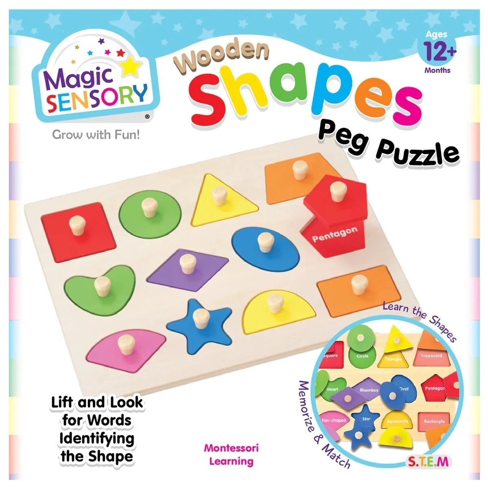 Puzzle - BMS - Wooden Shapes Peg Puzzle