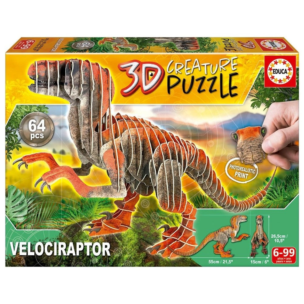 Puzzle - 3D - Creature - Velociraptor
