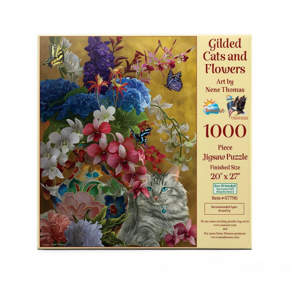 Puzzle - Sunsout - Gilded Cats And Flowers 1000Pc