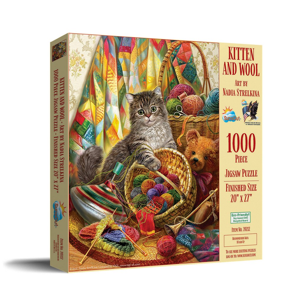Puzzle - Sunsout - Kitten And Wool 1000Pc