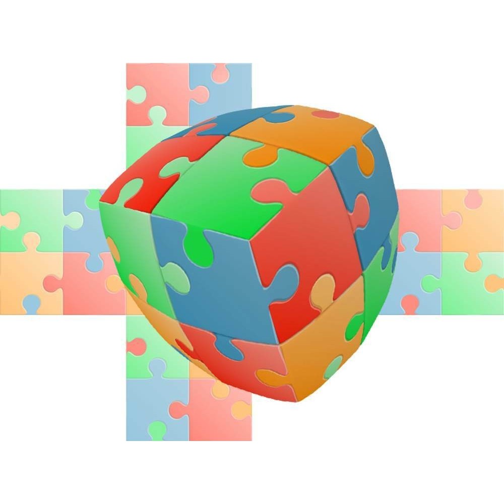 V-Cube Jigsaw 2X2 Pillow