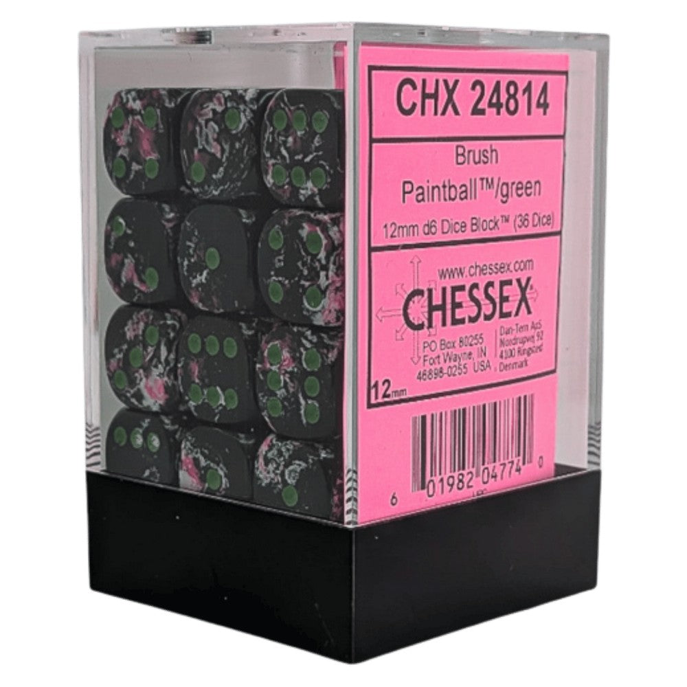 CHX 24814 Brush Paintball/green 12mm d6 Dice Block (36 dice)