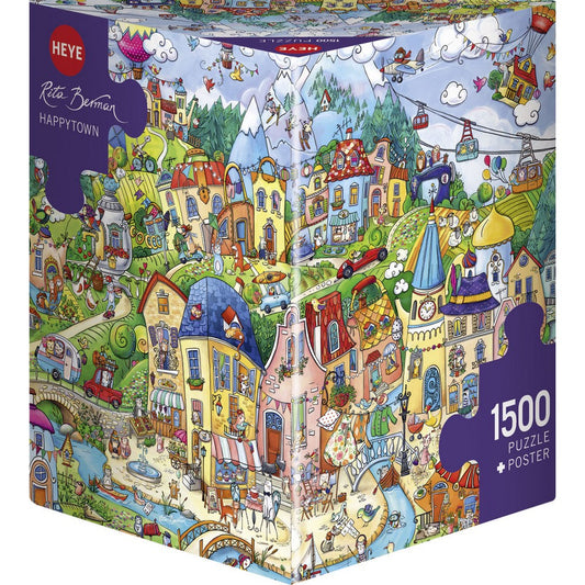 Puzzle - Heye - Triangular Box - Triangular Box - Berman; Happytown 1500pc