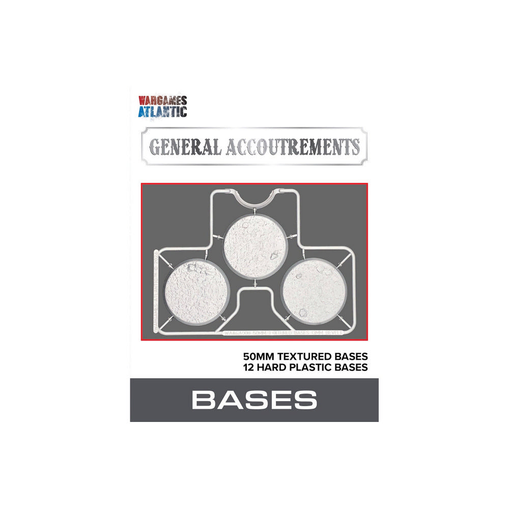 Wargames Atlantic - 50mm Textured Bases (3mm Bevel)