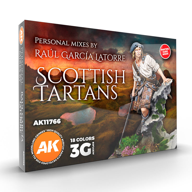 AK Interactive - 3 Gen Sets - Scottish Tartans - Signature Set By Ral Garca Latorre