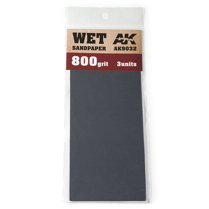 Ak Interactive - Tools - Wet Sandpaper 800 grit. 3 Units