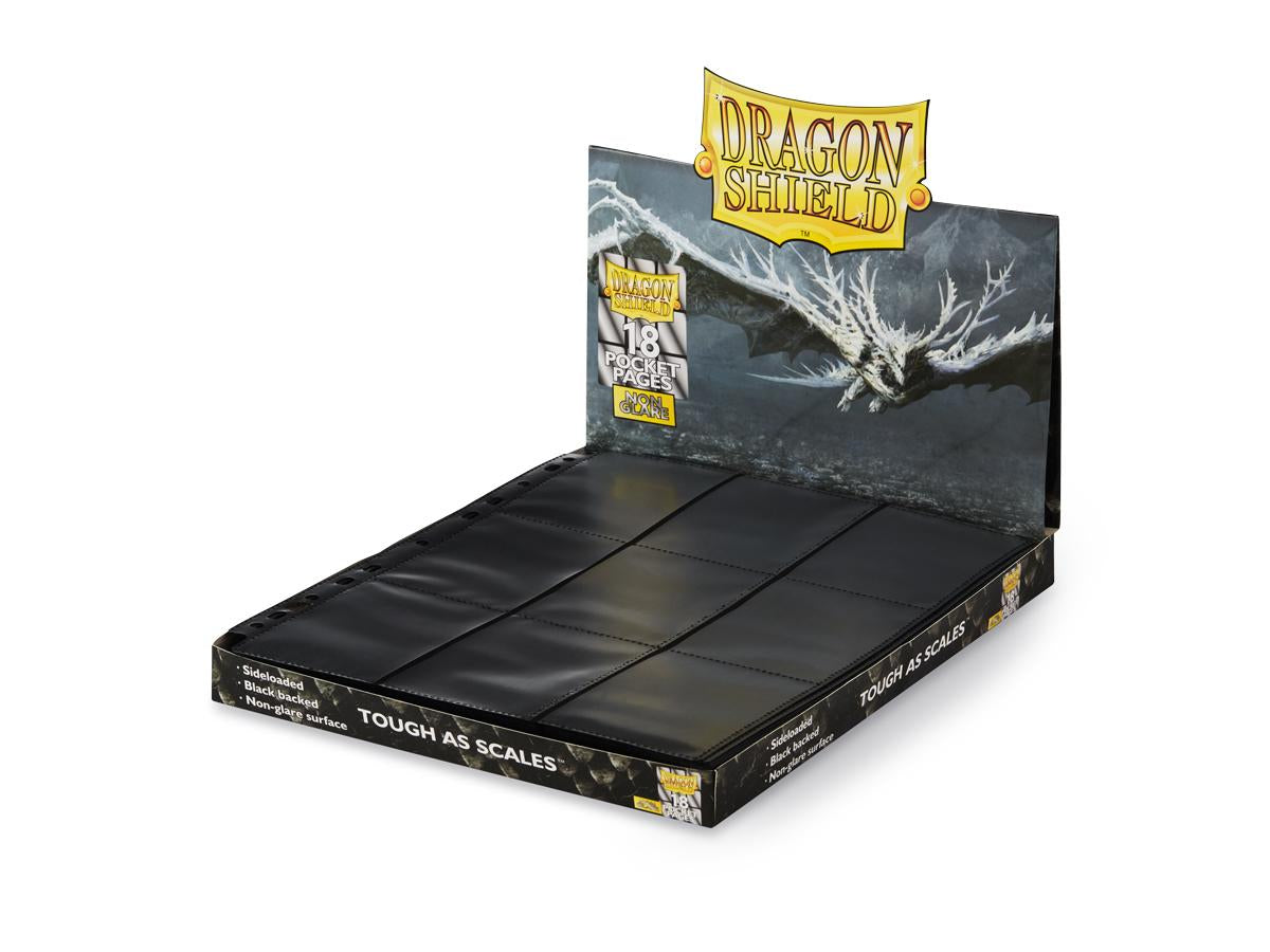 Dragon Shield: Non-Glare Binder Pages 18-Pocket Display Black