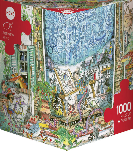 Puzzle - Heye - Triangular Box - Korky Paul; Artists Mind 1000pc