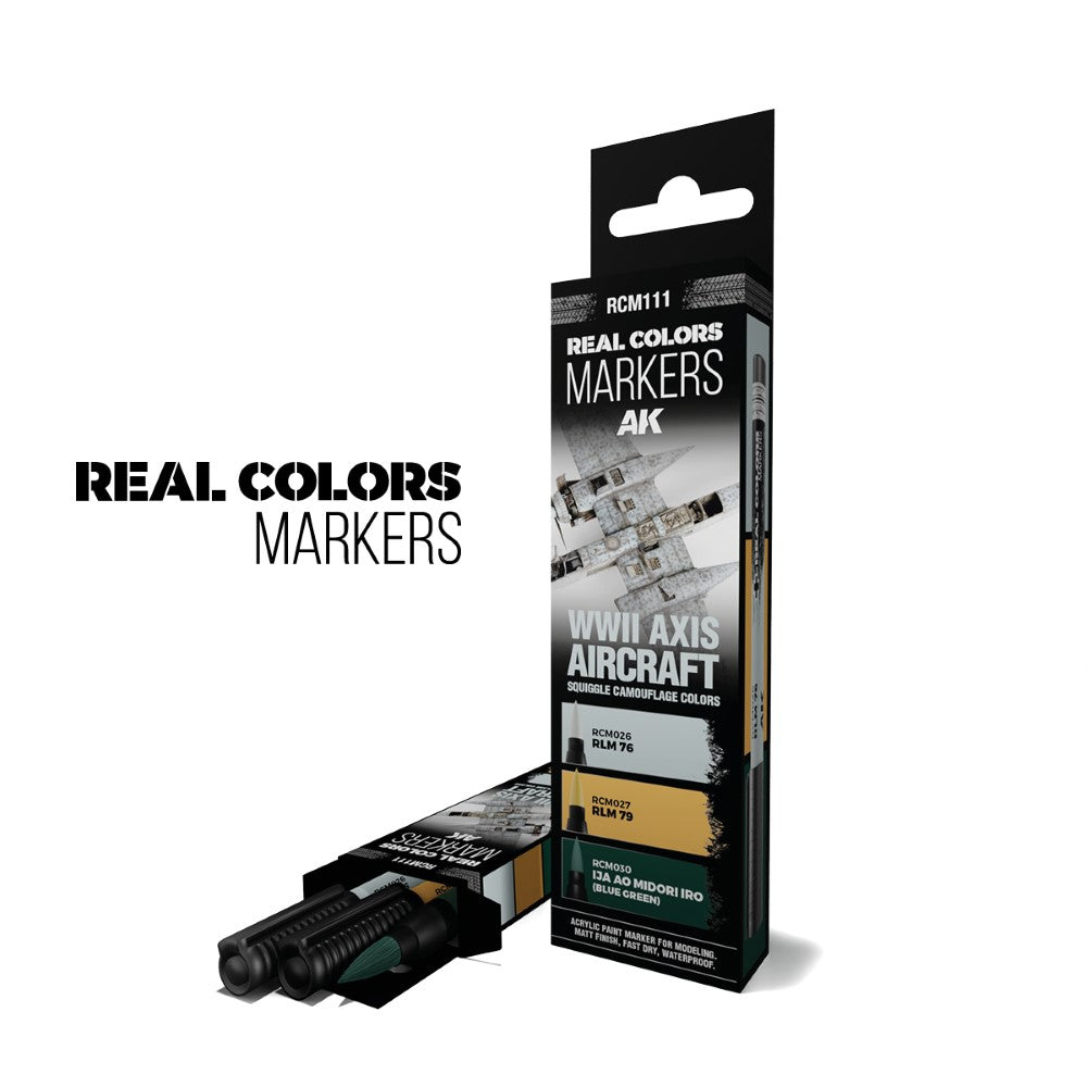 AK Interactive - RC Markers - Wwii Axis Aircraft Squiggle Camouflage Colors - Set 3 RC Markers