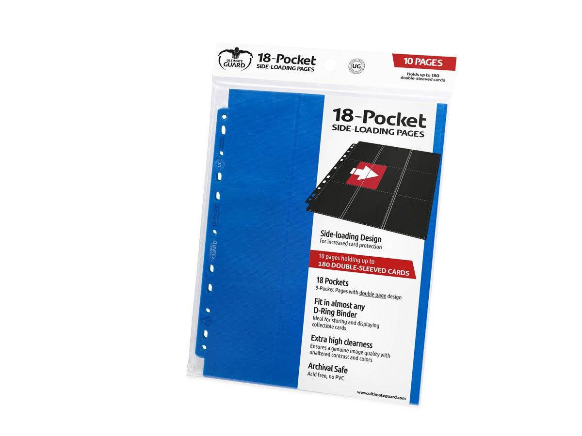 Ultimate Guard: Binder Pages 18-Pocket Side-Loading Blue (10-Pack)